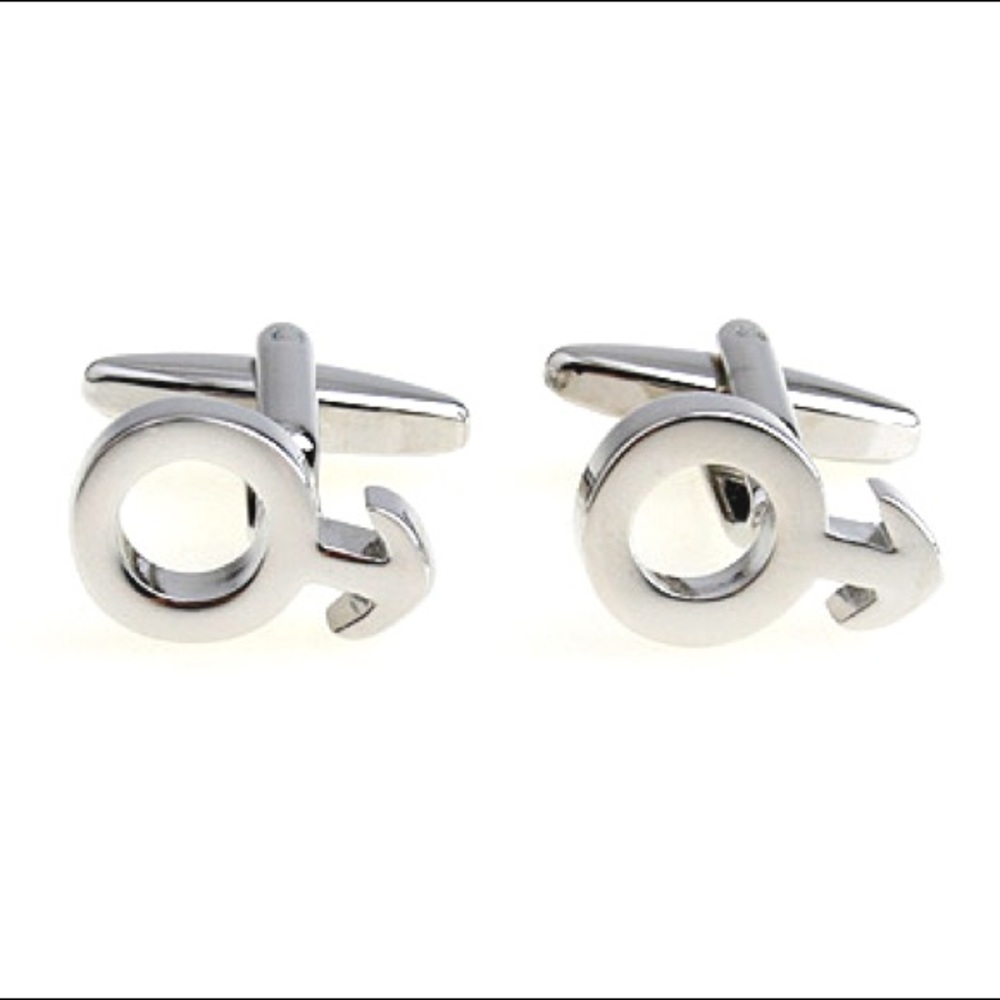 Hipster Silvertone Mars Cufflinks